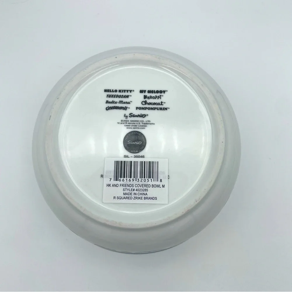 Hello Kitty Ceramic Bowl with Resealable Lid NWT